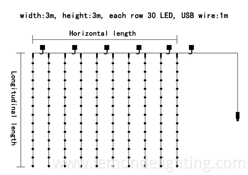 Decorative Copper Wire Curtain LED Lights 